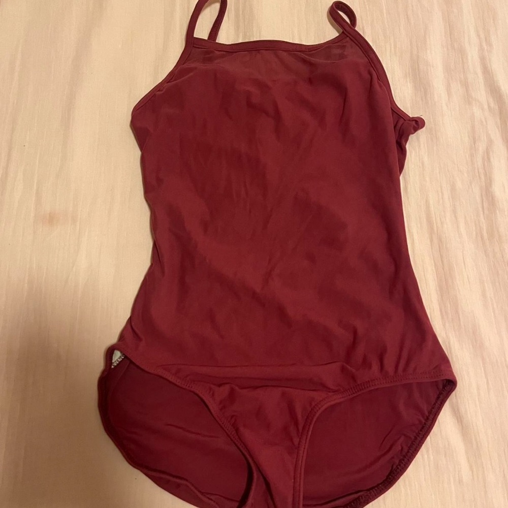 mesh burgundy red leotard/bodysuit 🌟